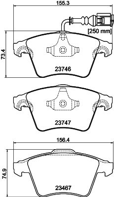 Комплект гальмівних накладок, дискове гальмо HELLA 8DB 355 011-441