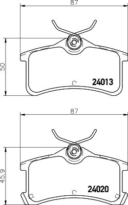 Комплект гальмівних накладок, дискове гальмо HELLA 8DB 355 011-511