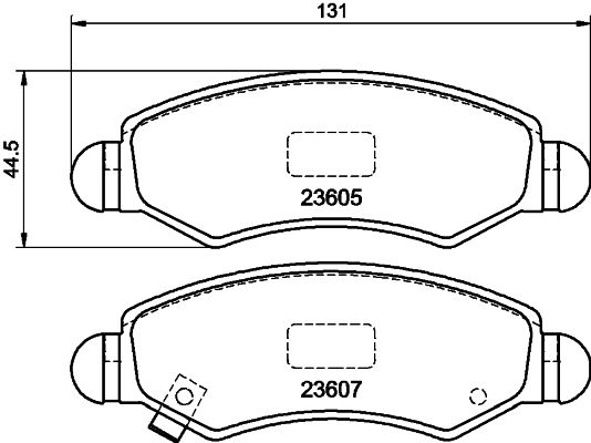 Комплект гальмівних накладок, дискове гальмо HELLA 8DB 355 011-691