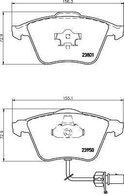 Brake Pad Set, disc brake HELLA 8DB 355 011-711