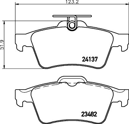 Комплект гальмівних накладок, дискове гальмо HELLA 8DB 355 011-731