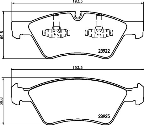 Комплект гальмівних накладок, дискове гальмо HELLA 8DB 355 012-011