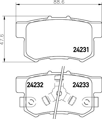 Brake Pad Set, disc brake HELLA 8DB 355 012-061