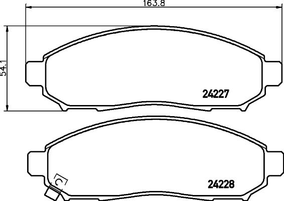 Brake Pad Set, disc brake HELLA 8DB 355 012-071