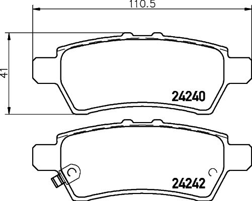 Комплект гальмівних накладок, дискове гальмо HELLA 8DB 355 012-081