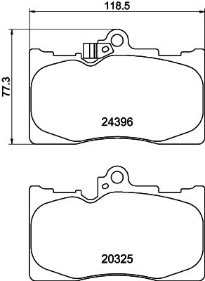 Brake Pad Set, disc brake HELLA 8DB 355 012-121