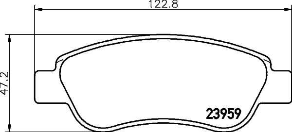 Комплект гальмівних накладок, дискове гальмо HELLA 8DB 355 012-141