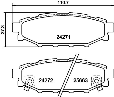 Brake Pad Set, disc brake HELLA 8DB 355 012-261