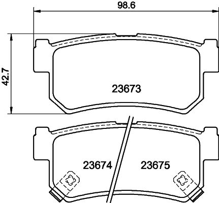 Комплект гальмівних накладок, дискове гальмо HELLA 8DB 355 012-501