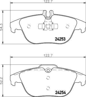 Комплект гальмівних накладок, дискове гальмо HELLA 8DB 355 012-741