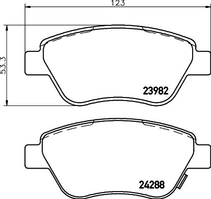 Brake Pad Set, disc brake HELLA 8DB 355 012-831