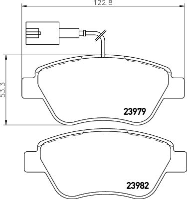 Комплект гальмівних накладок, дискове гальмо HELLA 8DB 355 012-841