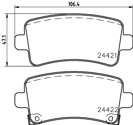 Комплект гальмівних накладок, дискове гальмо HELLA 8DB 355 012-991