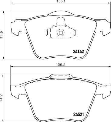 Комплект гальмівних накладок, дискове гальмо HELLA 8DB 355 013-001