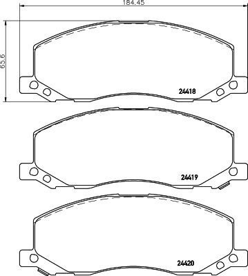 Комплект гальмівних накладок, дискове гальмо HELLA 8DB 355 013-061