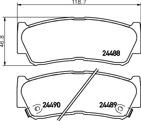 Комплект гальмівних накладок, дискове гальмо HELLA 8DB 355 013-081