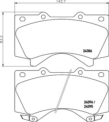 Комплект гальмівних накладок, дискове гальмо HELLA 8DB 355 013-151