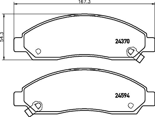 Комплект гальмівних накладок, дискове гальмо HELLA 8DB 355 013-291