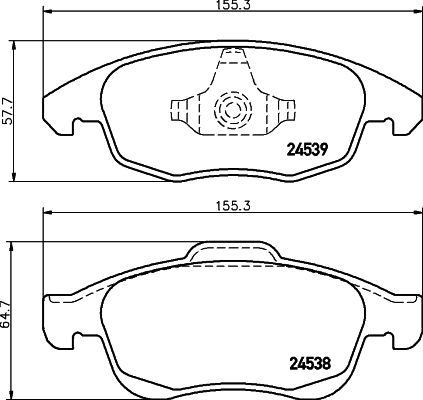 Комплект гальмівних накладок, дискове гальмо HELLA 8DB 355 013-341