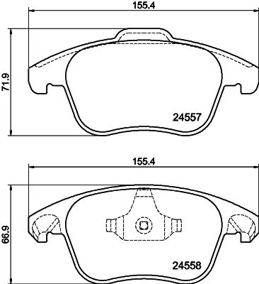 Комплект гальмівних накладок, дискове гальмо HELLA 8DB 355 013-351