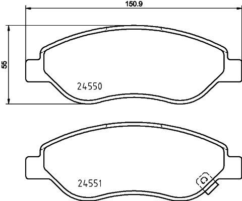 Комплект гальмівних накладок, дискове гальмо HELLA 8DB 355 013-401