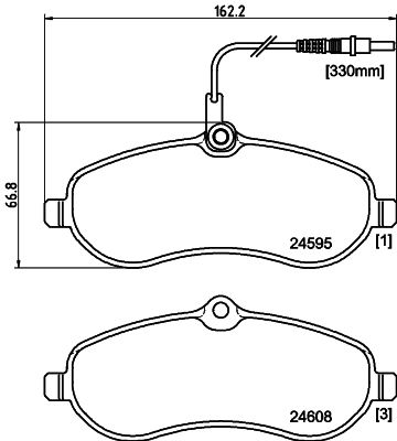 Комплект гальмівних накладок, дискове гальмо HELLA 8DB 355 013-411