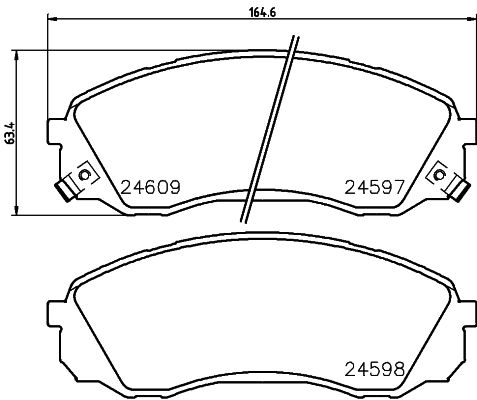 Комплект гальмівних накладок, дискове гальмо HELLA 8DB 355 013-541