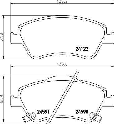 Комплект гальмівних накладок, дискове гальмо HELLA 8DB 355 013-561