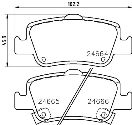 Комплект гальмівних накладок, дискове гальмо HELLA 8DB 355 013-571