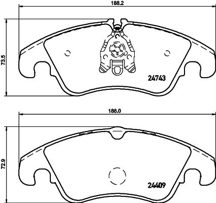 Комплект гальмівних накладок, дискове гальмо HELLA 8DB 355 013-751