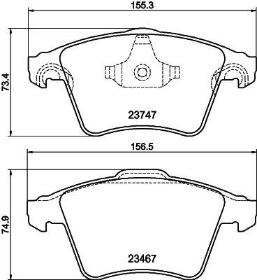 Brake Pad Set, disc brake HELLA 8DB 355 013-811