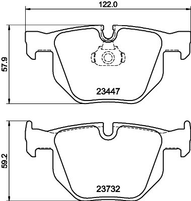 Комплект гальмівних накладок, дискове гальмо HELLA 8DB 355 013-941