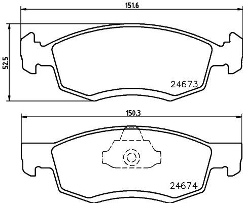 Комплект гальмівних накладок, дискове гальмо HELLA 8DB 355 013-951