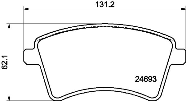 Комплект гальмівних накладок, дискове гальмо HELLA 8DB 355 013-961