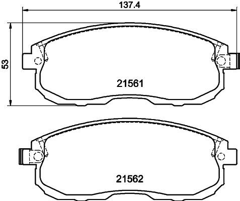 Комплект гальмівних накладок, дискове гальмо HELLA 8DB 355 013-991