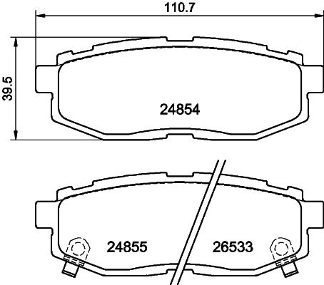 Комплект гальмівних накладок, дискове гальмо HELLA 8DB 355 014-341