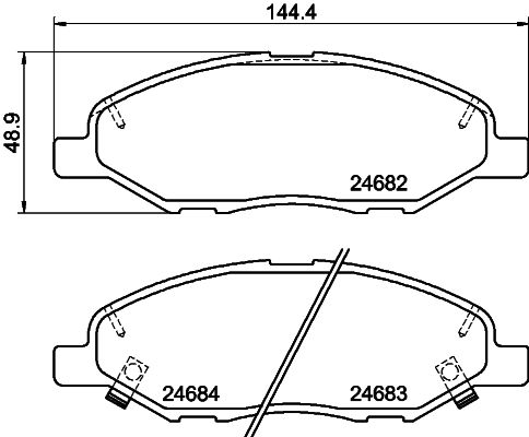 Комплект гальмівних накладок, дискове гальмо HELLA 8DB 355 014-371