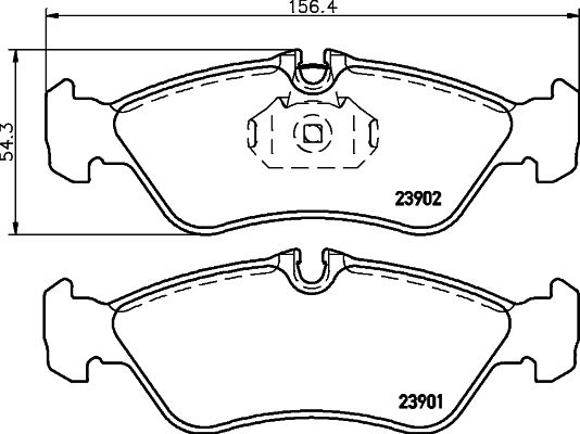 Комплект гальмівних накладок, дискове гальмо HELLA 8DB 355 014-401