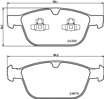 Комплект гальмівних накладок, дискове гальмо HELLA 8DB 355 014-541