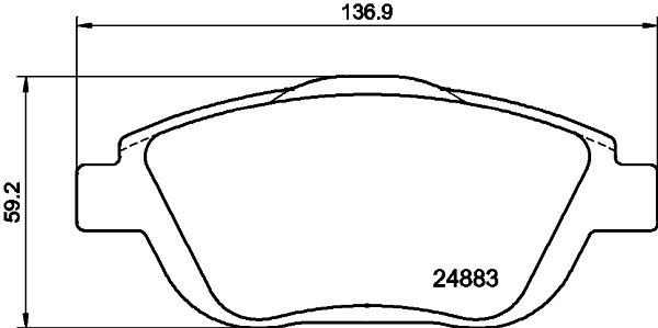 Комплект гальмівних накладок, дискове гальмо HELLA 8DB 355 014-551