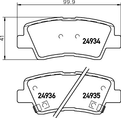 Brake Pad Set, disc brake HELLA 8DB 355 014-571