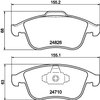 Комплект гальмівних накладок, дискове гальмо HELLA 8DB 355 014-591