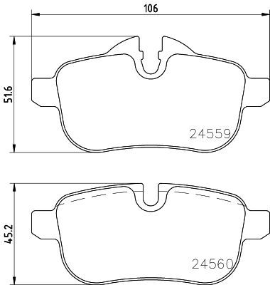 Комплект гальмівних накладок, дискове гальмо HELLA 8DB 355 014-621