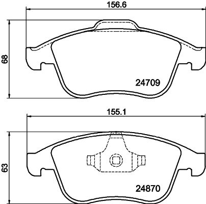 Комплект гальмівних накладок, дискове гальмо HELLA 8DB 355 014-801