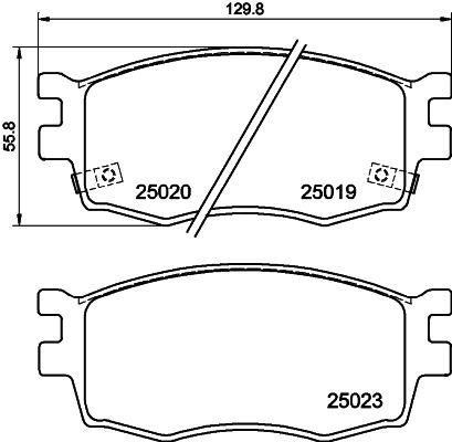 Brake Pad Set, disc brake HELLA 8DB 355 014-921