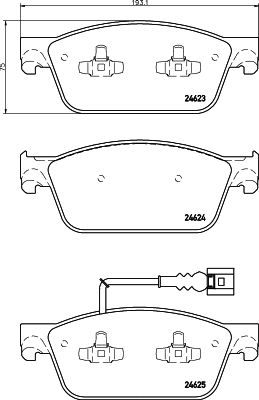 Комплект гальмівних накладок, дискове гальмо HELLA 8DB 355 014-981