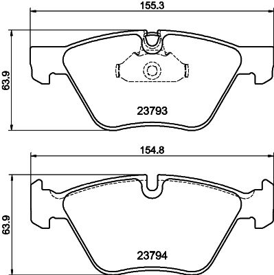 Комплект гальмівних накладок, дискове гальмо HELLA 8DB 355 015-031