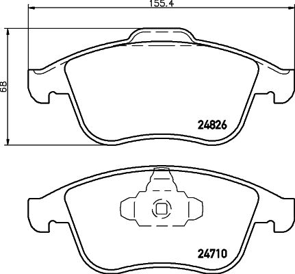 Комплект гальмівних накладок, дискове гальмо HELLA 8DB 355 015-041