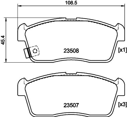 Комплект гальмівних накладок, дискове гальмо HELLA 8DB 355 015-071