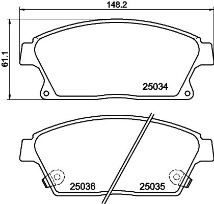 Brake Pad Set, disc brake HELLA 8DB 355 015-241